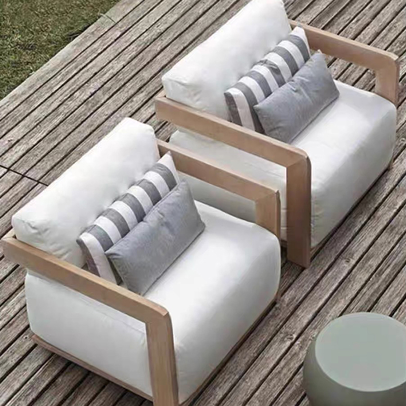 Outdoor Furniture Luxury - ガーデンソファ家具セット チーク材屋外家具セット 木製高級屋外家具ソファセット モダンソファ