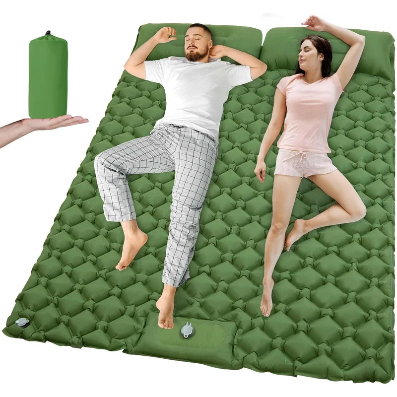 Outdoor Daybed Furniture - ホットアウトドアキャンプ用ダブルエアマットレス超ワイド寝袋マット超軽量折りたたみベッド寝袋マット車旅行用マット