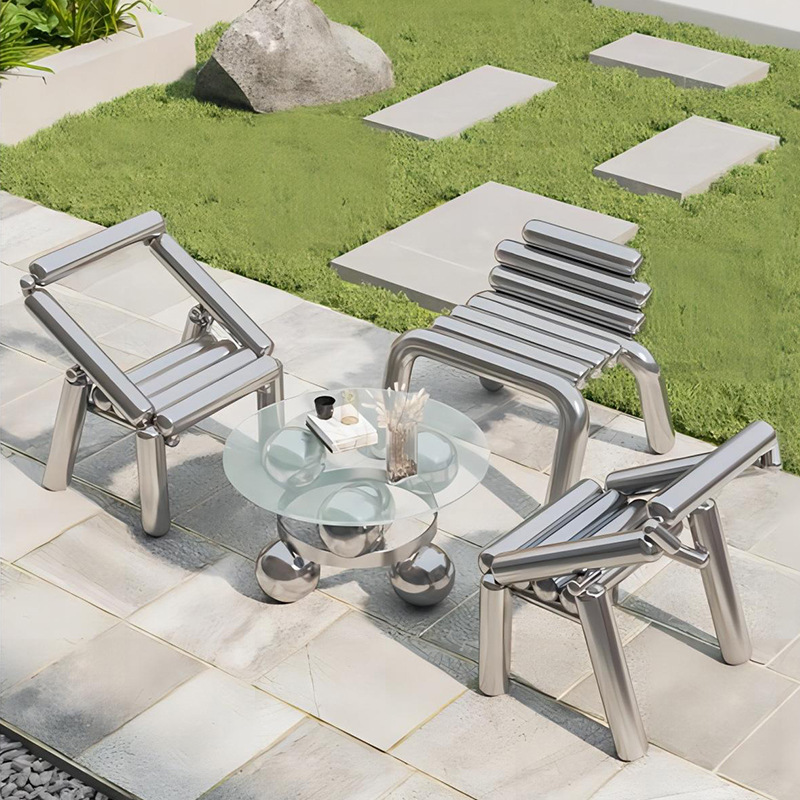 ステンレス鋼の椅子、軽くて豪華な、創造的でシンプルなスツール - Outdoor Furniture Metal Chairs のレビューと価格