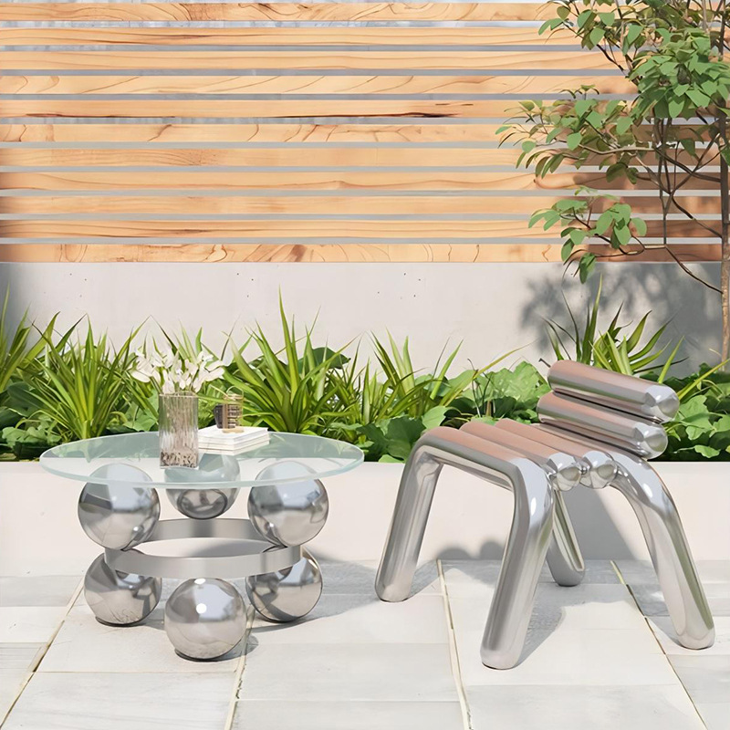 ステンレス鋼の椅子、軽くて豪華な、創造的でシンプルなスツール - Outdoor Furniture Metal Chairs のレビューと価格