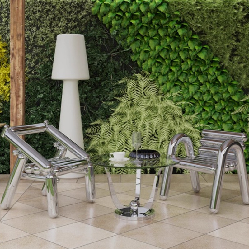 ステンレス鋼の椅子、軽くて豪華な、創造的でシンプルなスツール - Outdoor Furniture Metal Chairs のレビューと価格
