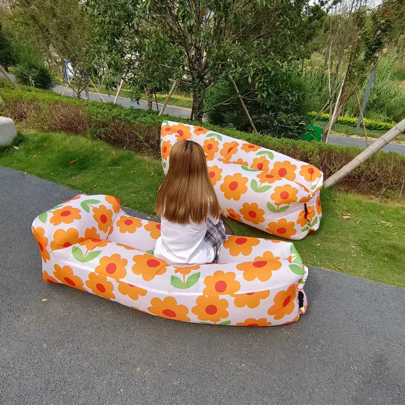 サンラウンジャー枕スタイルインフレータブルソファ屋外ポータブ - Outdoor Daybed Furniture のレビューと価格