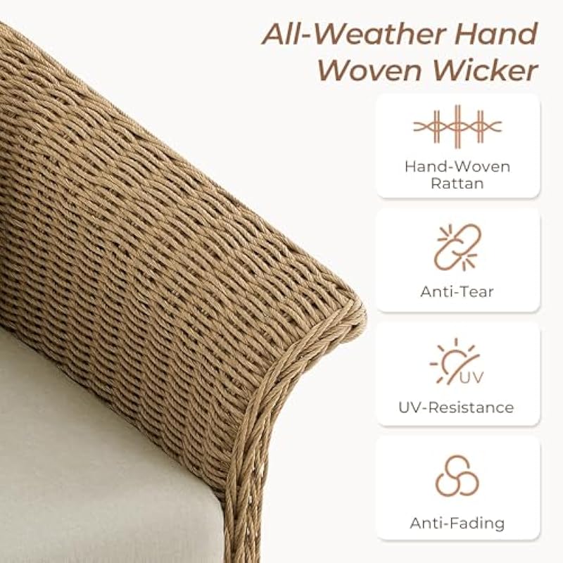 人間工学に基づいた背もたれと取り外し可能な防水クッションを備 - Outdoor Furniture Metal Chairs のレビューと価格