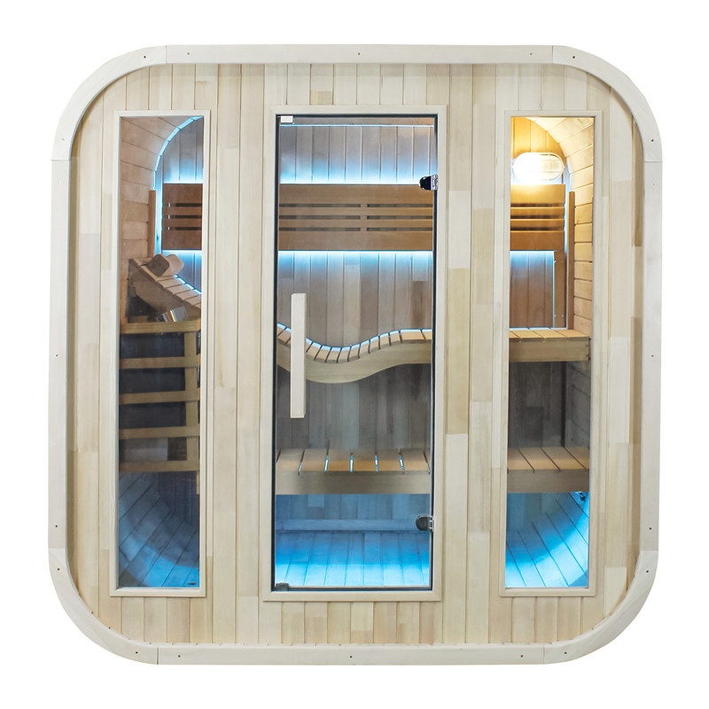 屋外サウナ モダンデザインキャビン 屋外バレルサウナ 4人用 - Outdoor Furniture Wood のレビューと価格