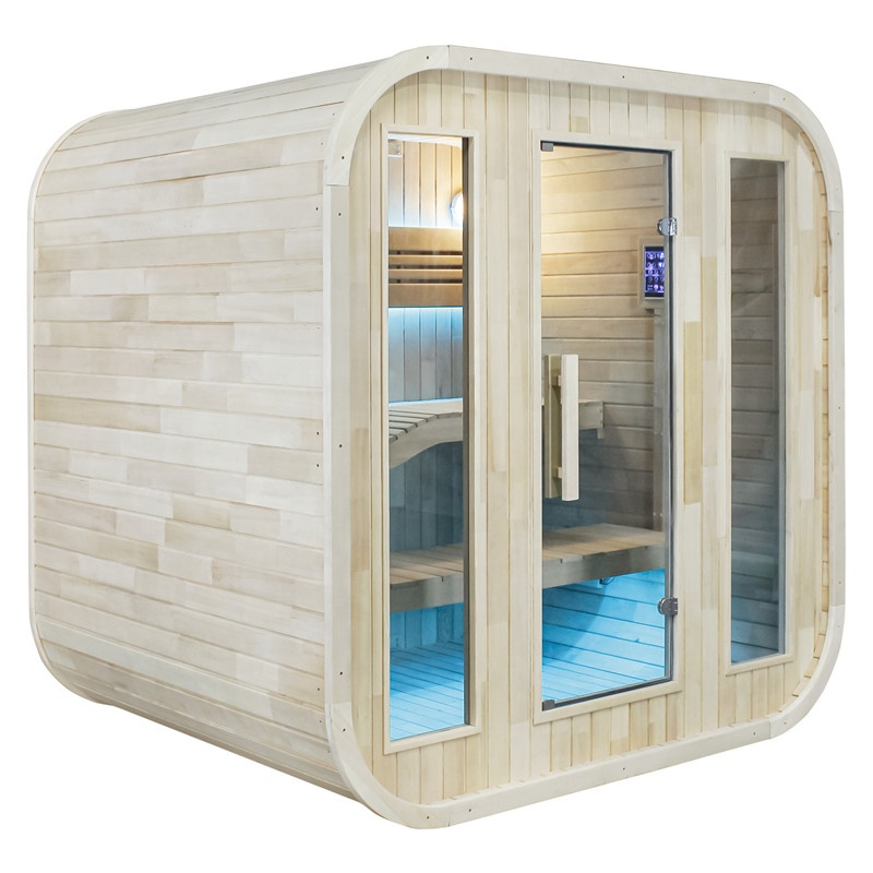 屋外サウナ モダンデザインキャビン 屋外バレルサウナ 4人用 - Outdoor Furniture Wood のレビューと価格