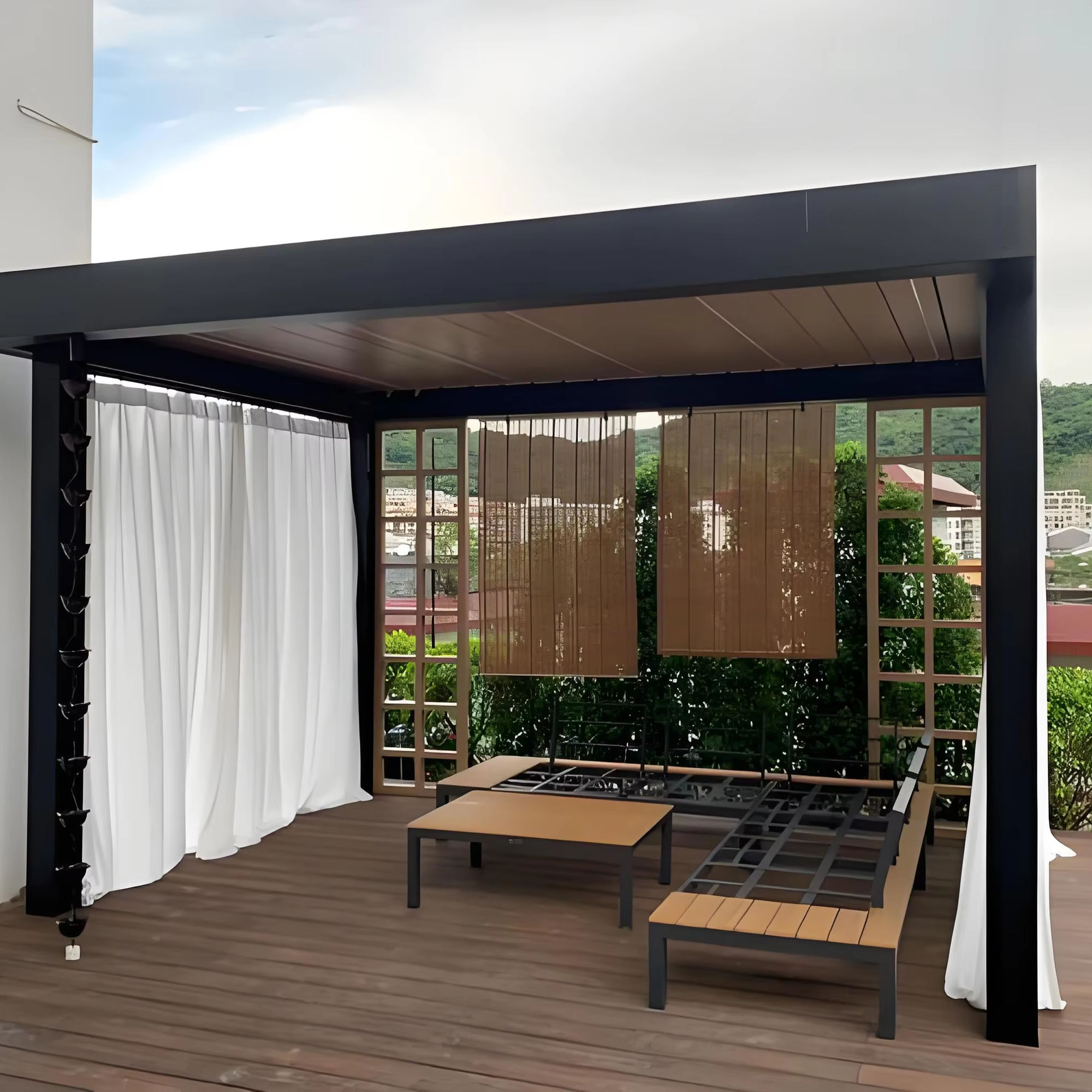 様々なサイズのアルミ合金製長方形パーゴラ、レクリエーション用 - Outdoor Furniture Metal のレビューと価格
